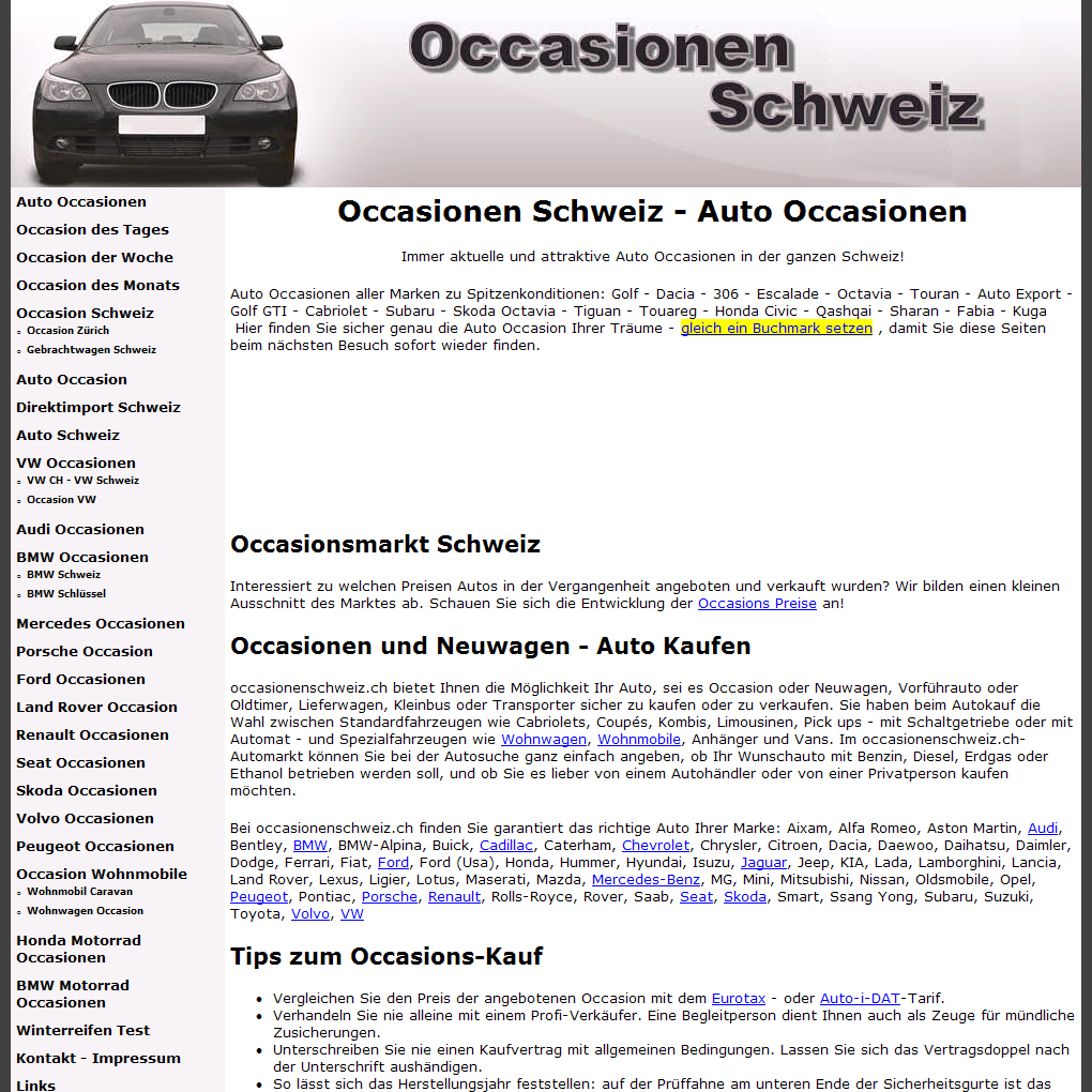 Occasionen Schweiz - Auto Occasionen